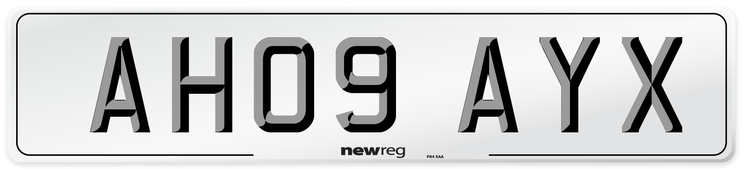 AH09 AYX Number Plate from New Reg